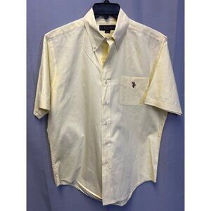 US Polo Assn Mens yellow Short Sleeve Button Up Shirt size Large SKU 7090